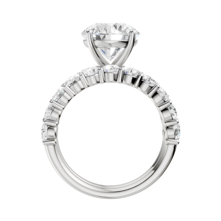 Certified 14K White Gold 5CT Lab Diamond Bridal Ring Set