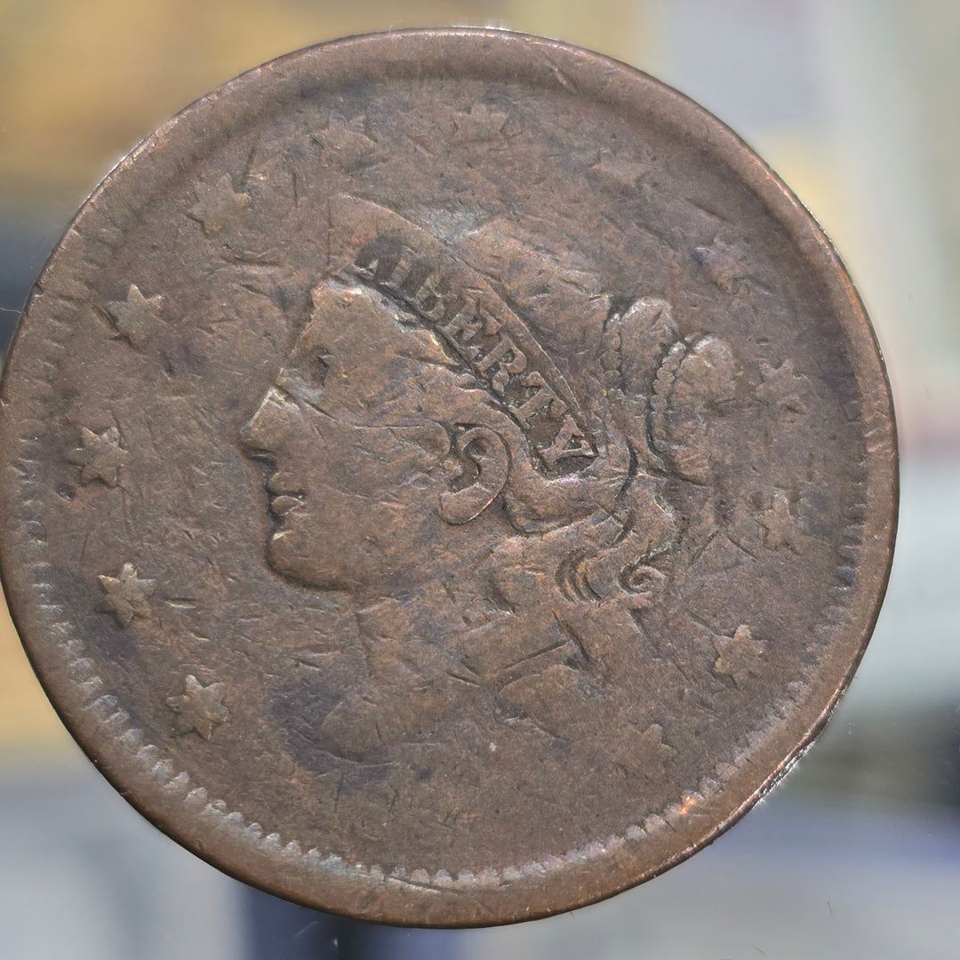 Lot of 6 Early U.S. Copper Large Cents & Half Cent 1800s Vintage Coins