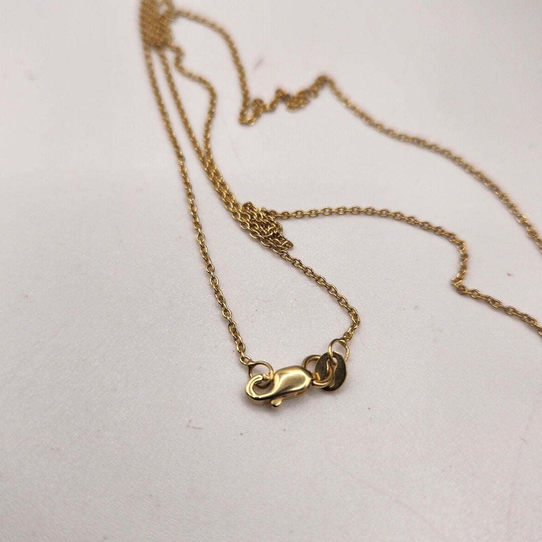 14k Yellow Gold Blue Evil Eye Luck Charm Pendant & Necklace 18"
