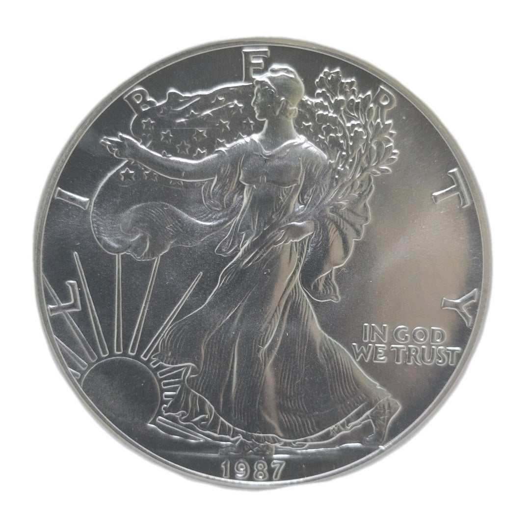 1987 American Silver Eagle, 1 Oz Fine .999 Silver USA Uncirculated $1 NGC MS69