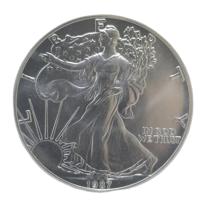 1987 American Silver Eagle, 1 Oz Fine .999 Silver USA Uncirculated $1 NGC MS69