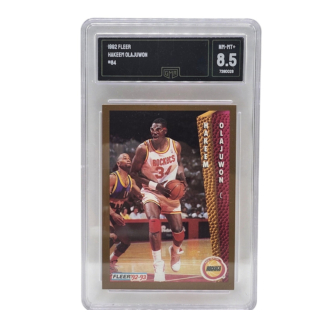 1992 Fleer Hakeem Olajuwon #84 Houston Rockets GMA 8.5 NM-MT+ Basketball Card