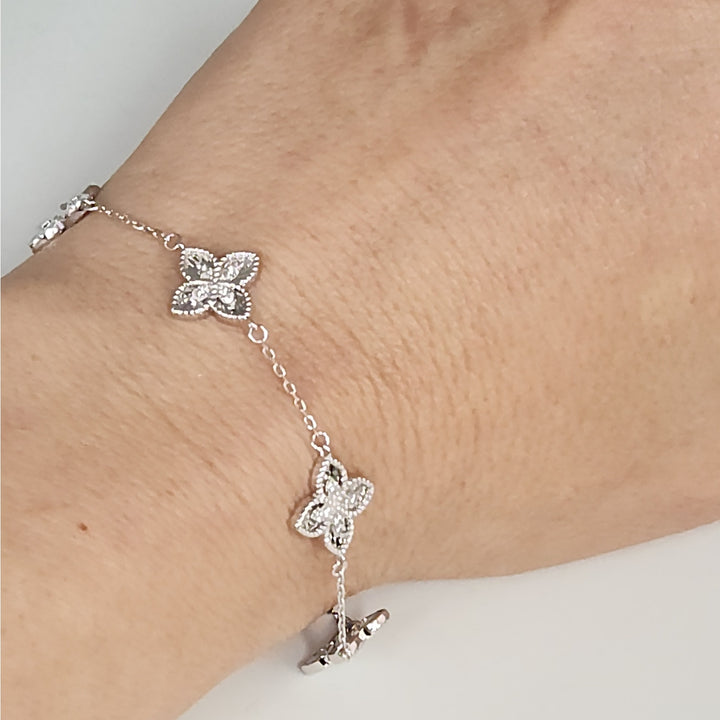 Elegant 925 Sterling Silver butterfly's bracelet 7.5"