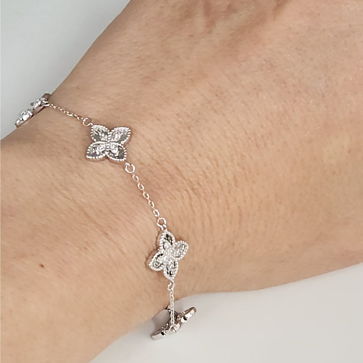 Elegant 925 Sterling Silver butterfly's bracelet 7.5"