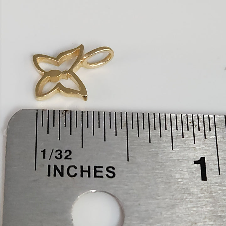 14k Yellow Gold Open Butterfly Pendant Charm
