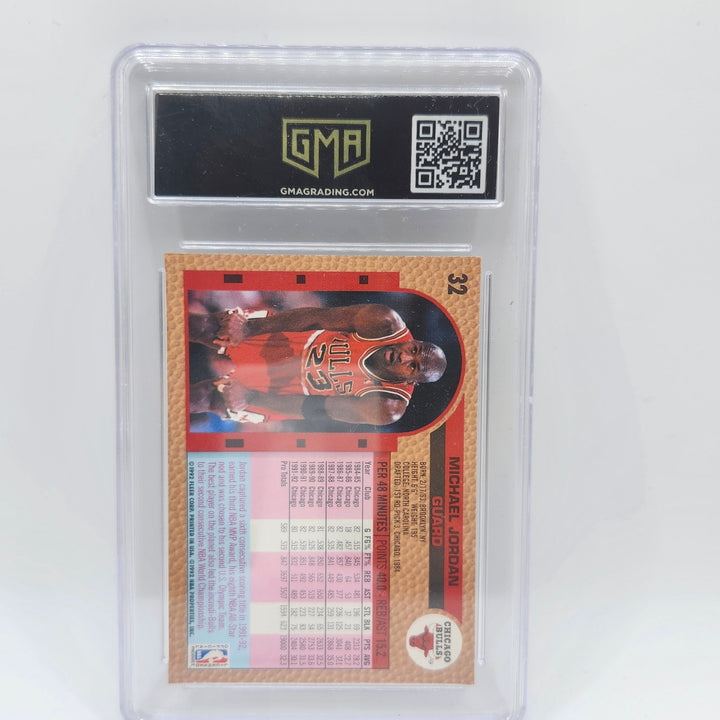 1992-93 Fleer Michael Jordan #32 Chicago Bulls HOF GMA 8.5 NM-MT+ Graded Card