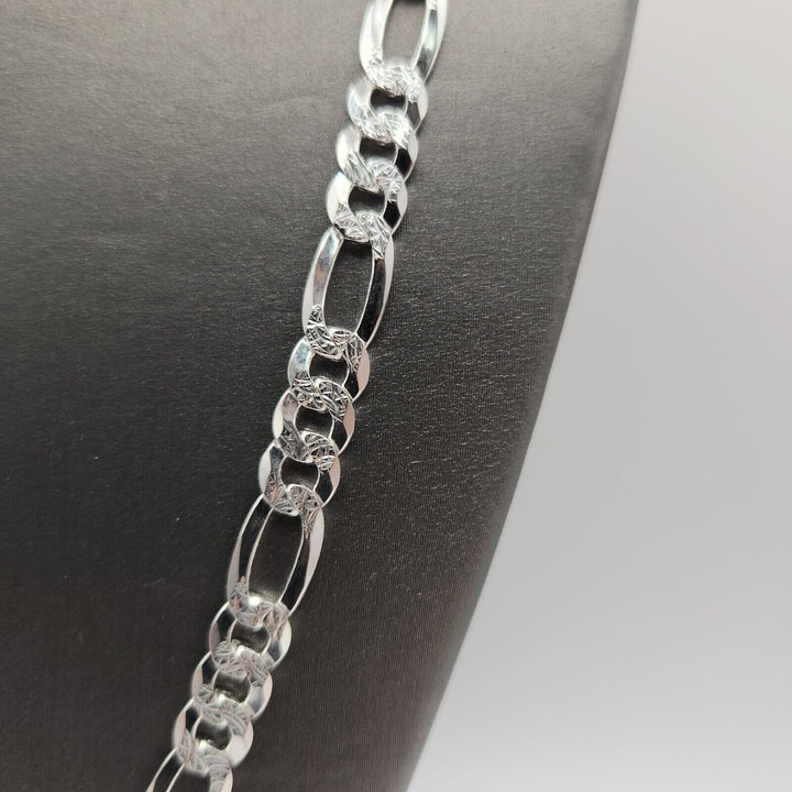 925 sterling silver figaro chain necklace 24" A+