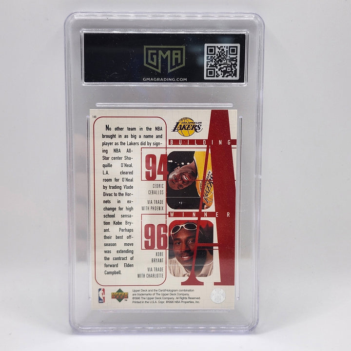 1996 Upper Deck #148 Kobe Bryant Shaquille O'Neal Rookie GMA 8.5 NM-MT+ Lakers