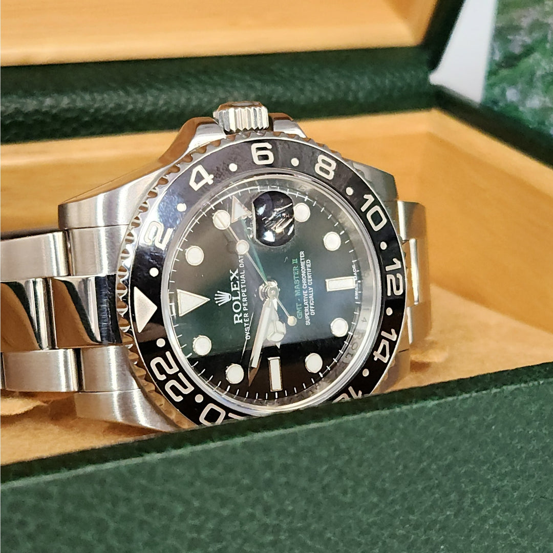 Rolex GMT-Master ll 116710LN 40mm Stainless Steel Black Ceramic Bezel w/ Box