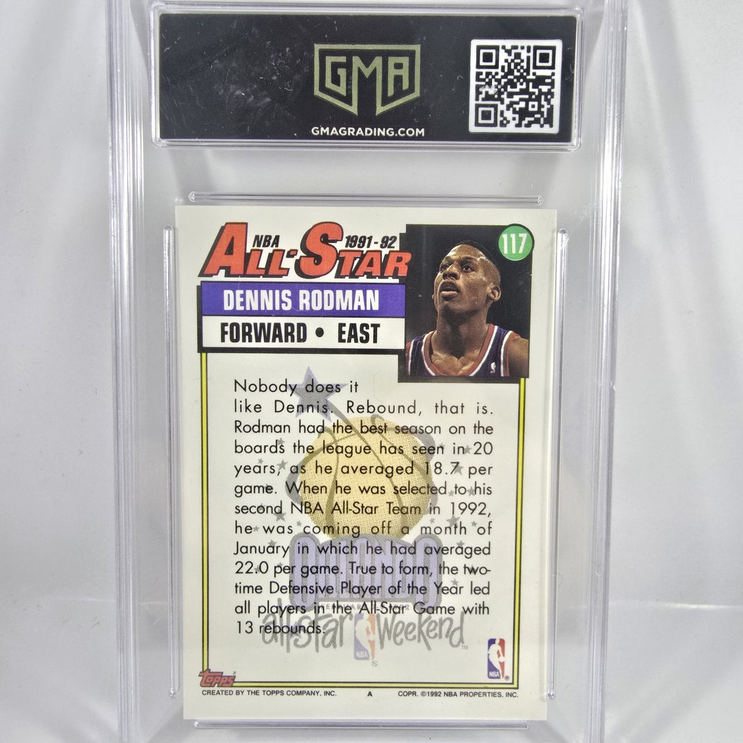 1992-93 Topps All-Star Dennis Rodman #117 GMA Mint Defensive Player Of The Year