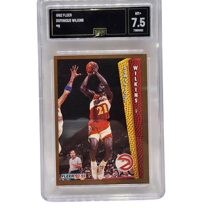 1992 Fleer Dominique Wilkins #8 GMA 7.5 NM+ Atlanta Hawks Basketball Card