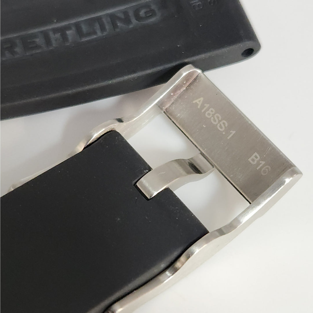 Breitling Black Rubber Diver Strap 20-18mm With Signed Buckle Genuine OEM