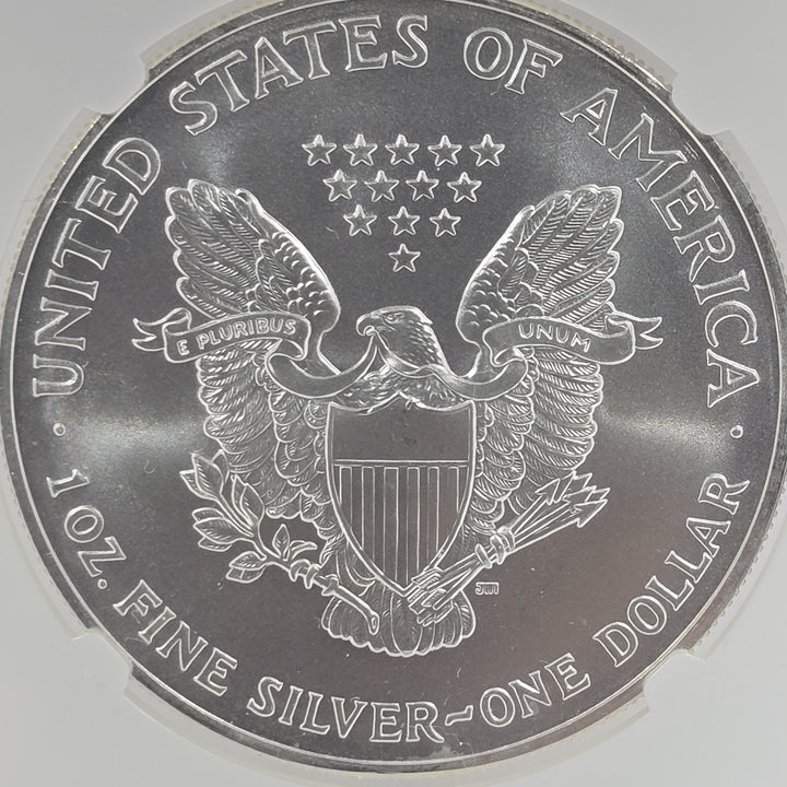 2002 American Silver Eagle, 1 Oz Fine .999 Silver USA Uncirculated $1 NGC MS69