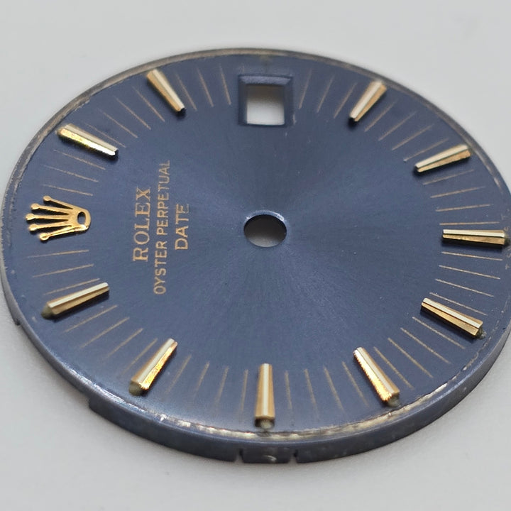 Rolex Oyster Perpetual Date 26mm Blue Dial Gold Markers Vintage 19.86mm