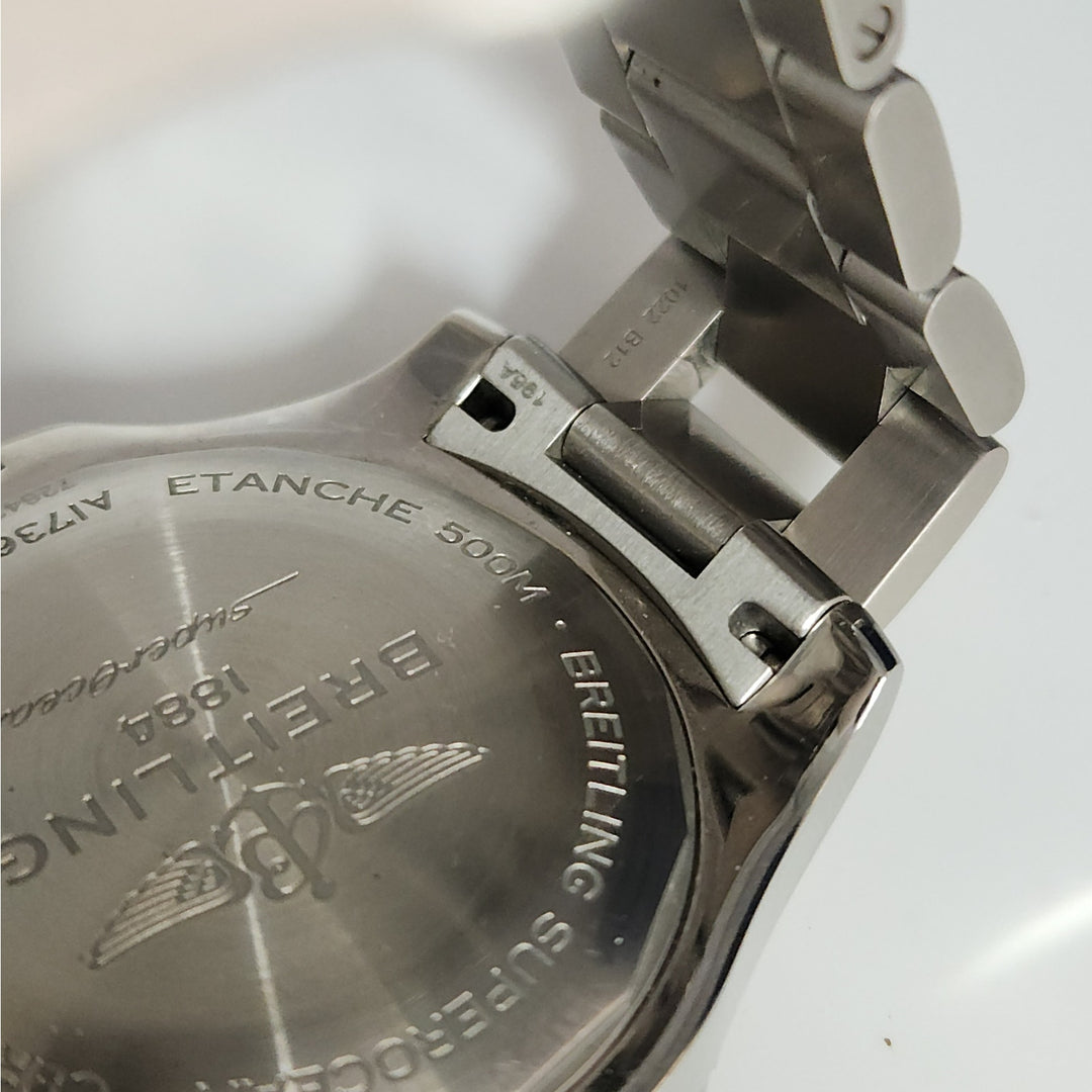 Breitling Superocean Orange Dial Stainless Steel Diver Automatic Chronometer