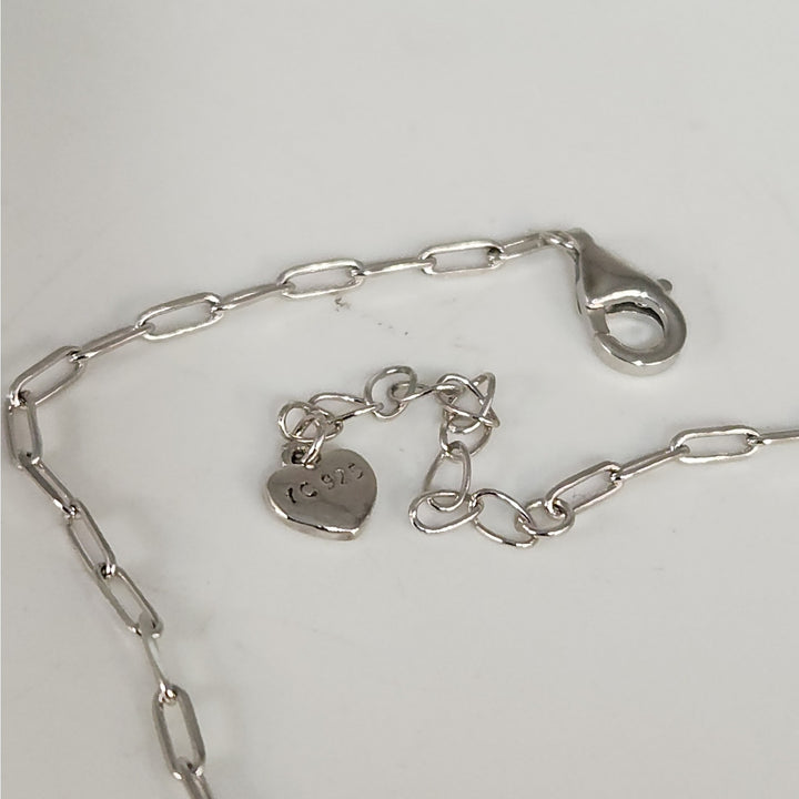 925 Sterling Silver Butterfly Charm Link Bracelet Adjustable Paperclip Chain 8"