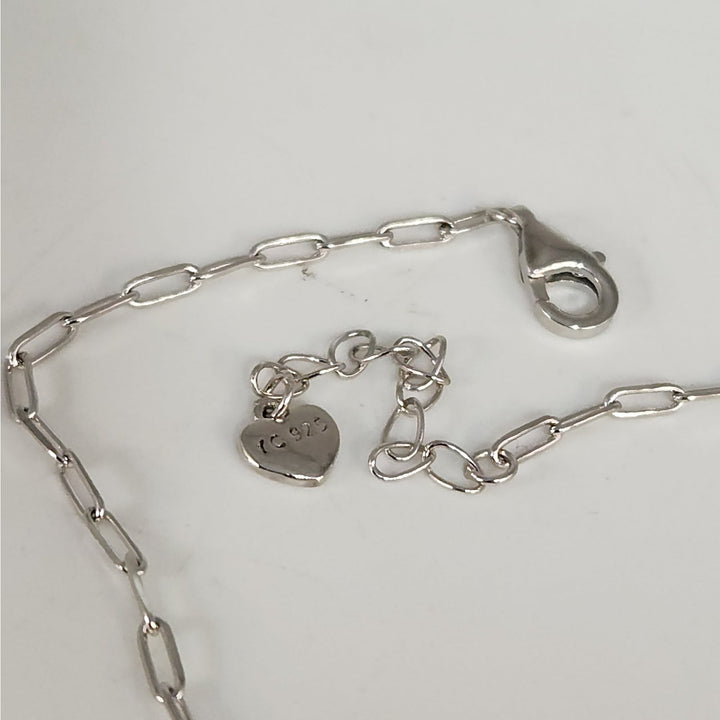 925 Sterling Silver Butterfly Charm Link Bracelet Adjustable Paperclip Chain 8"