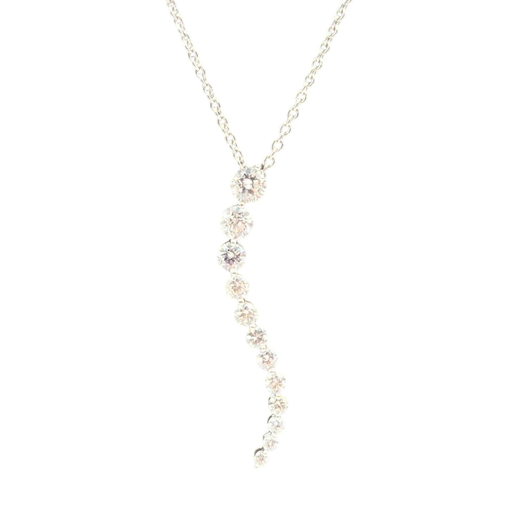 14k White Gold Diamond Tears Shape Pendant 12 round Diamonds 1 1/2 CT Necklace
