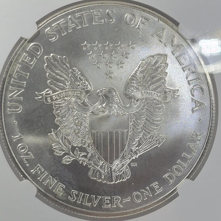 2000 American Silver Eagle, 1 Oz Fine .999 Silver USA Uncirculated $1 NGC MS69
