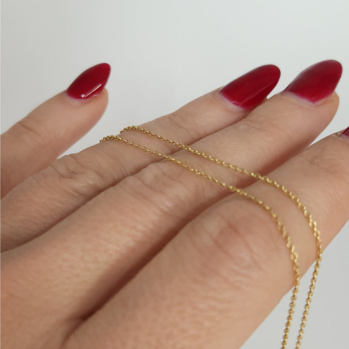 14k Yellow Gold Cable Link Chain Necklace 18" Classic everyday chain