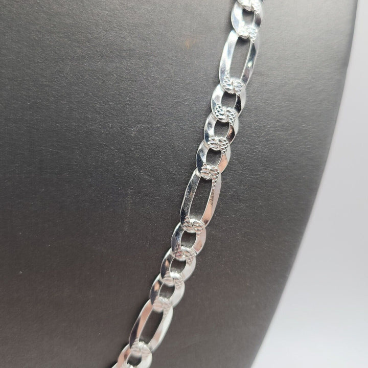 925 sterling silver Figaro's chain necklace 21.5" B