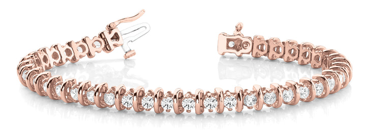 14K Rose Gold Lab Diamond Bar Link Bracelet