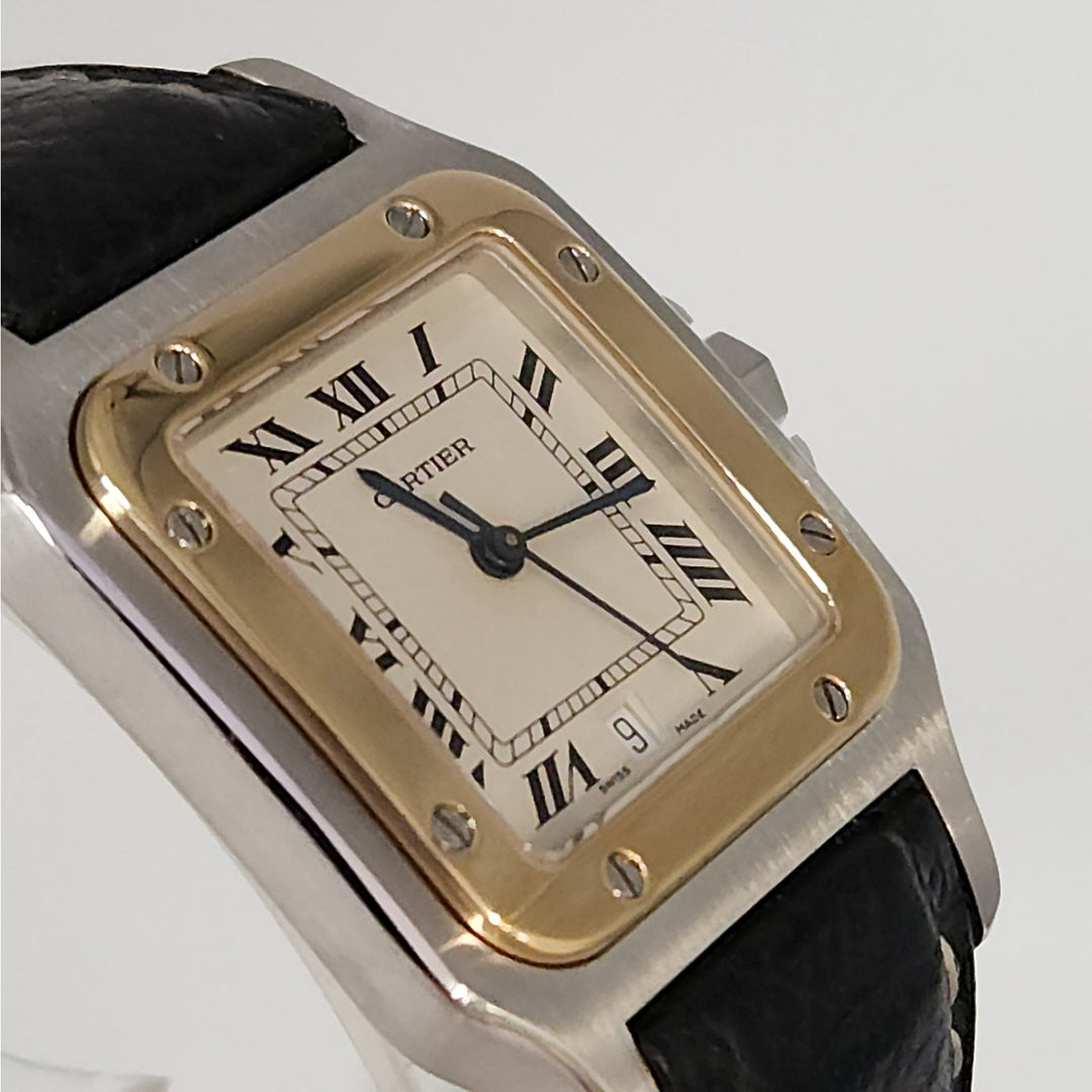 Cartier Santos Two-tone 18K Yellow Gold Quartz Watch 30 MM Classic