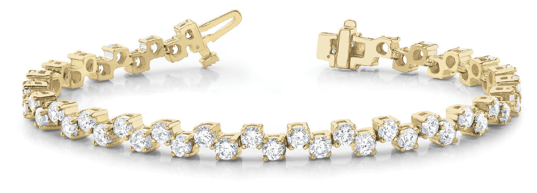 14K Yellow Gold Diamond Tennis Bracelet