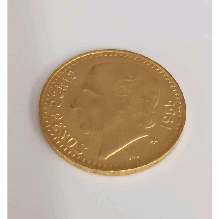 1955 Mexico 22k Gold Cinco Pesos Gold Coin 4.2 Gram