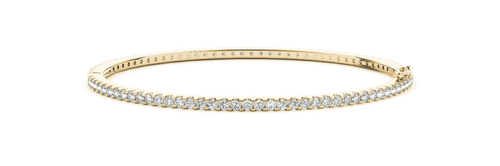 14K Yellow Gold Diamond Traditional Bangle