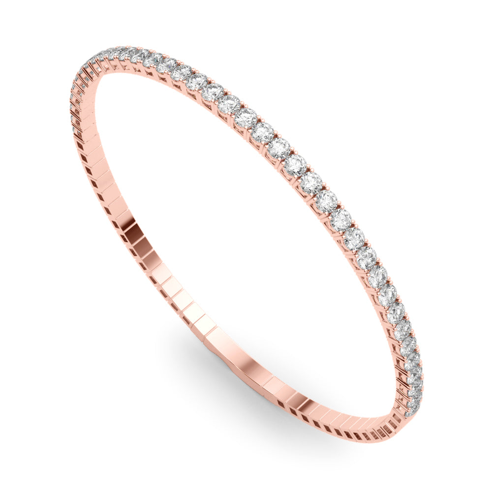 14K Rose Gold Diamond Flex Bangle Bracelet