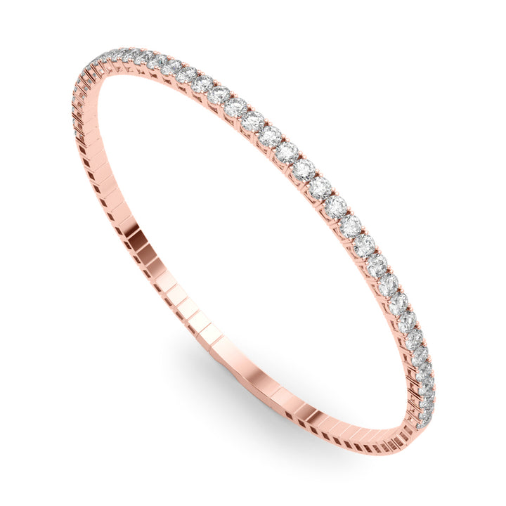 14K Rose Gold Diamond Flex Bangle Bracelet