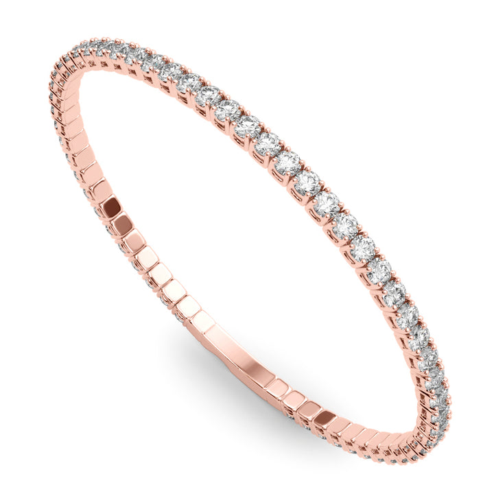 14K Rose Gold Lab Diamond Flex Bangle