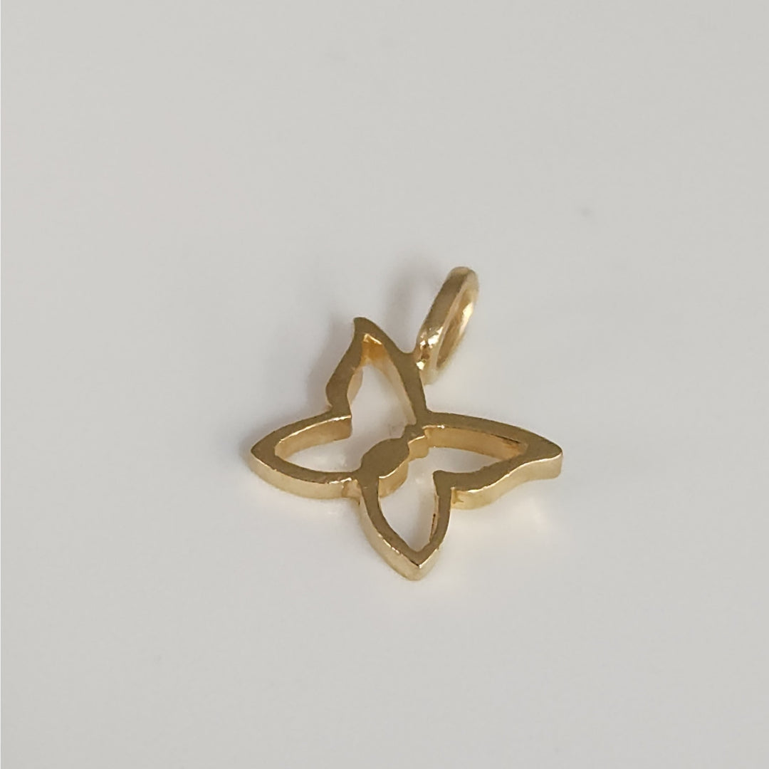 14k Yellow Gold Open Butterfly Pendant Charm