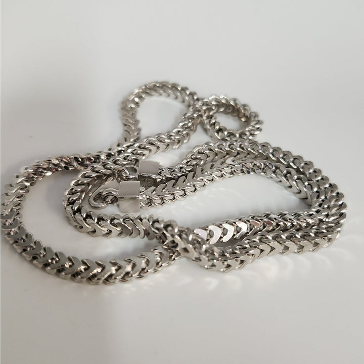 22" Solid 925 Sterling Silver Wheat Chain Necklace (Spiga) Bold Braided Design