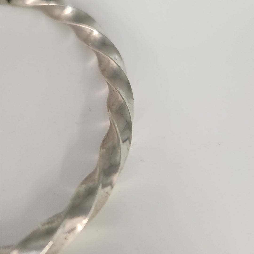Vintage Sterling Silver Twisted Rope Bangle Bracelet 10g