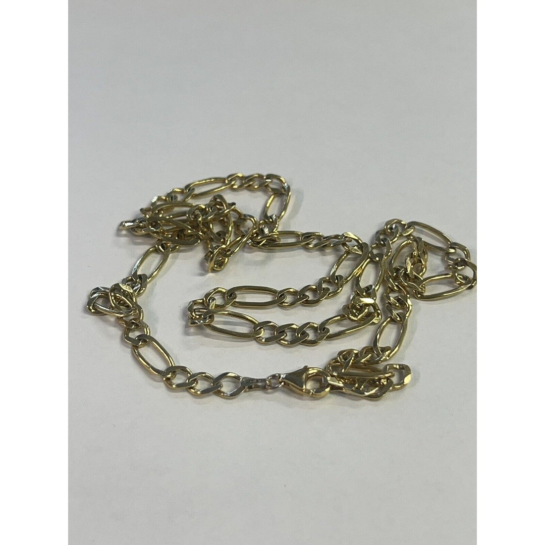14k Gold Heavy Figaro Chain Necklace, 22in , 19.6g