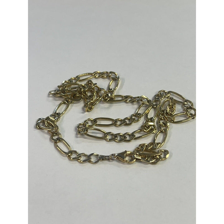 14k Gold Heavy Figaro Chain Necklace, 22in , 19.6g