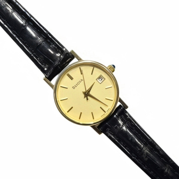 Vintage Bulova 14K Solid Gold Swiss Quartz Men’s Dress Watch 10.3g