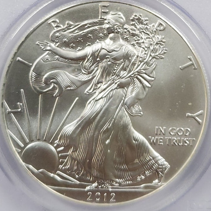 2012-W American Silver Eagle First Strike West Point John Mercanti PCGS MS70 1 oz .999 Silver