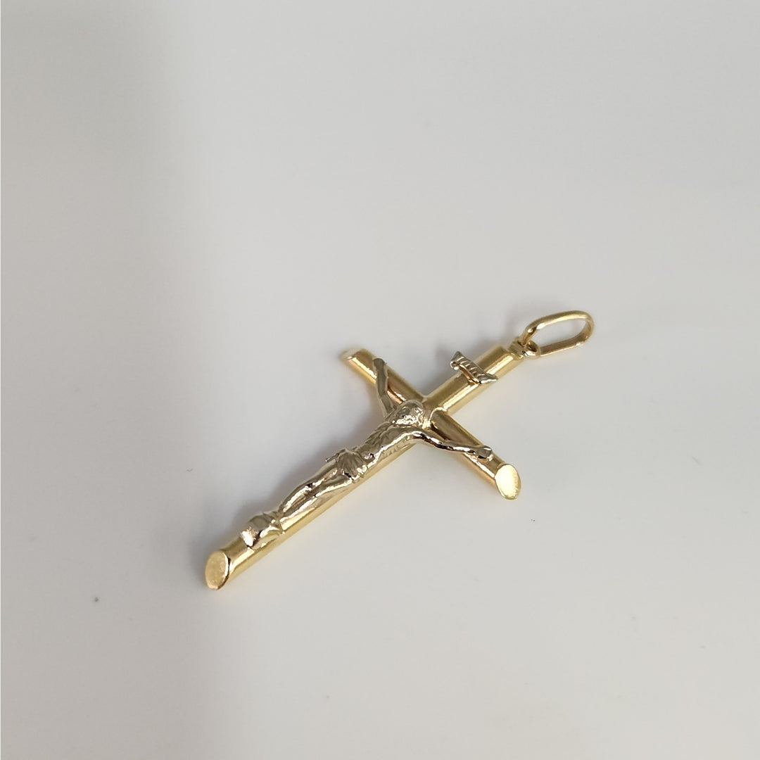14k Yellow Gold Crucifix Cross Religious Jesus Pendant