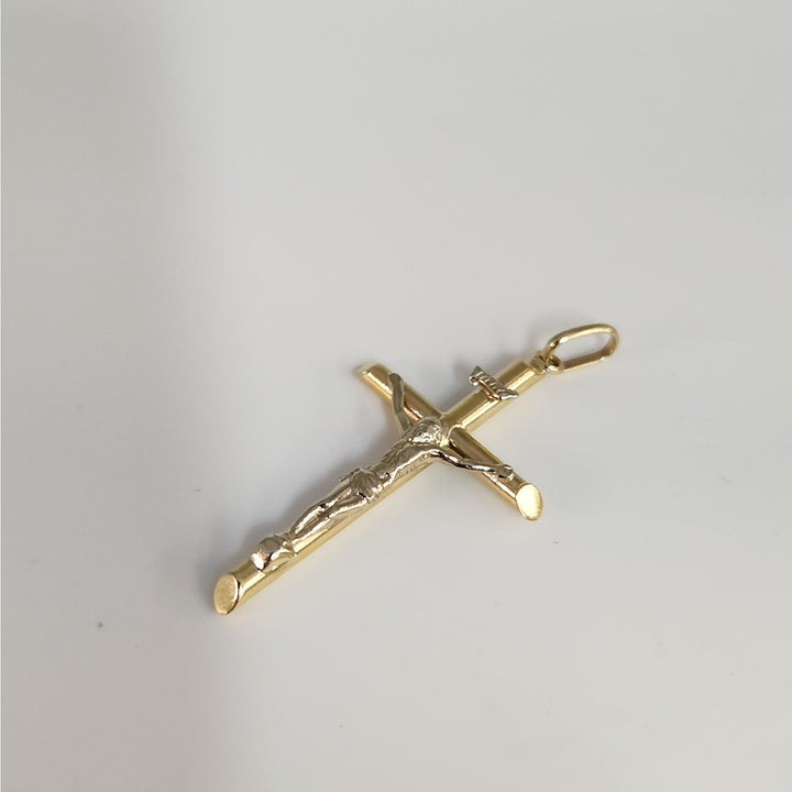 14k Yellow Gold Crucifix Cross Religious Jesus Pendant