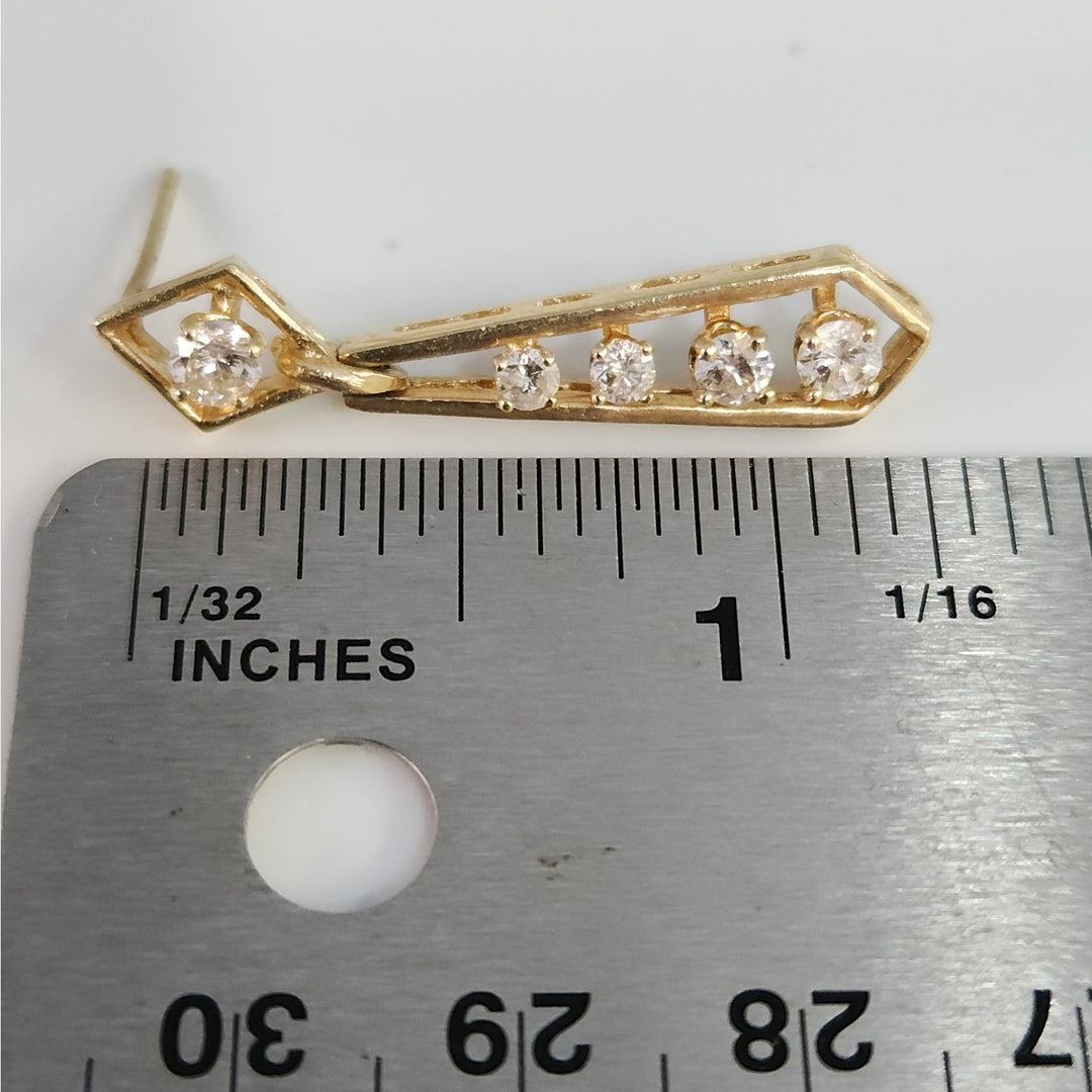 Vintage Handmade 13K Yellow Gold Diamond Drop Earrings 1.4 CTW , 5.3 g