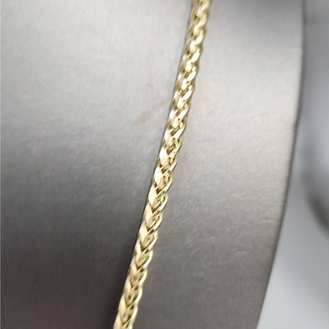 Genuine 10k Yellow Gold Wheat Link Necklace 24"
