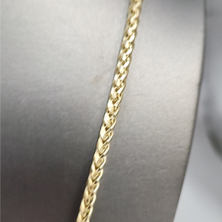 Genuine 10k Yellow Gold Wheat Link Necklace 24"
