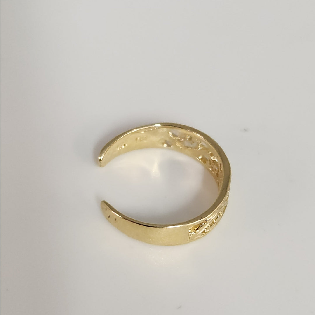 14k Yellow Gold Filigree Adjustable Toe Ring
