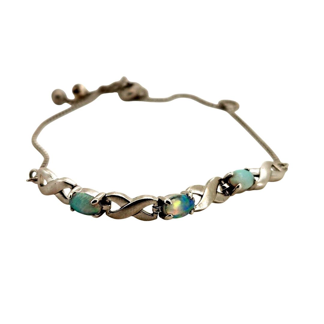 925 sterling silver Opal Slider bracelet