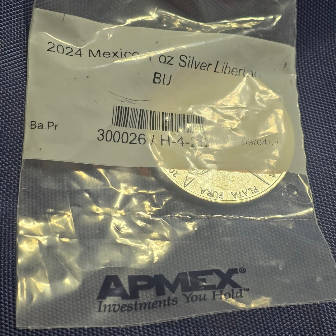 2024 Mexico 1 oz Silver Libertad BU .999 Fine Silver Sealed APMEX