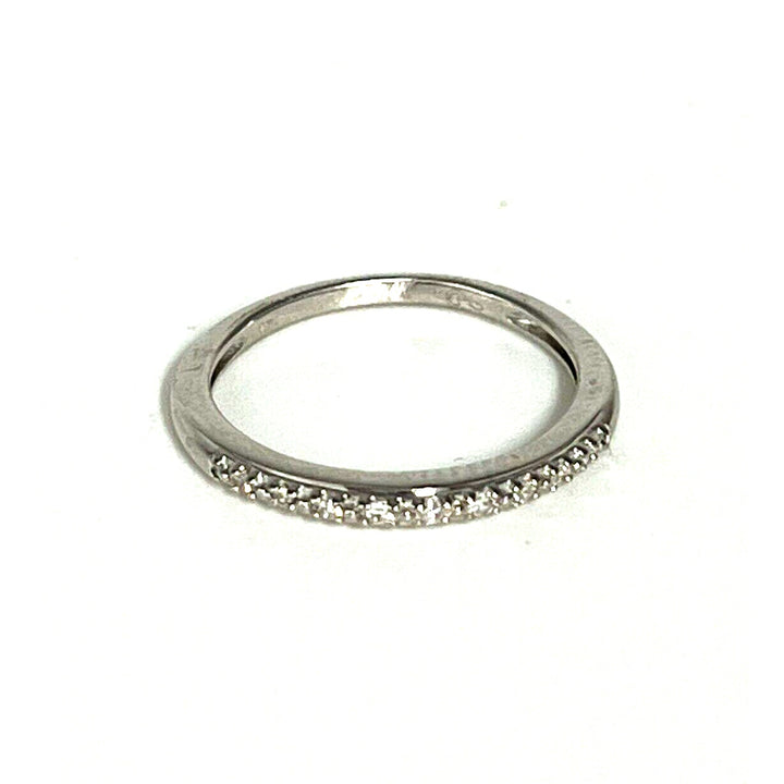 10k White Gold Diamond Princess Band Ring