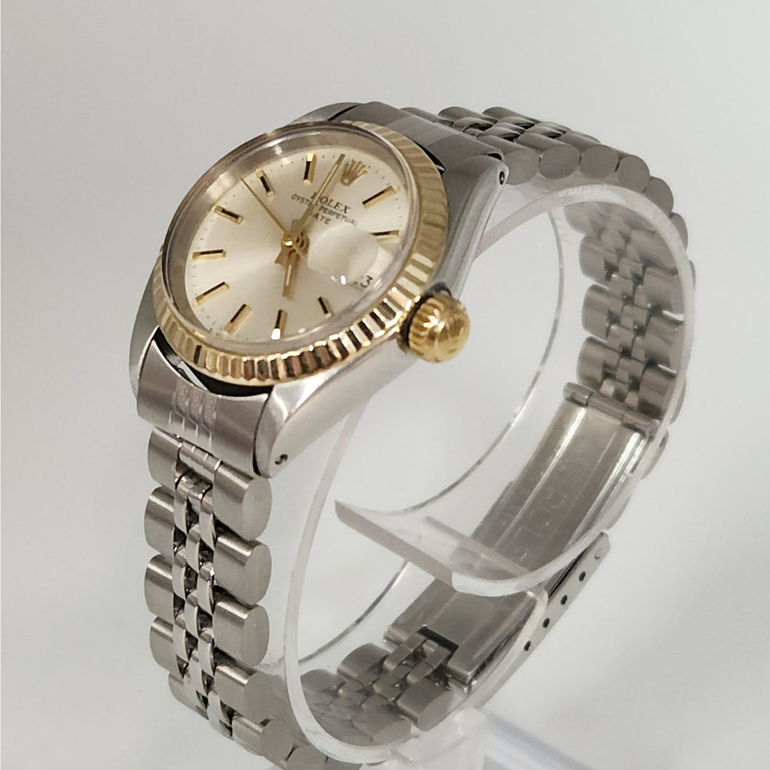 Vintage Rolex Oyster Perpetual date with champagne Dial 18k Jubilee Bracelet yellow gold two tone Ref 6917